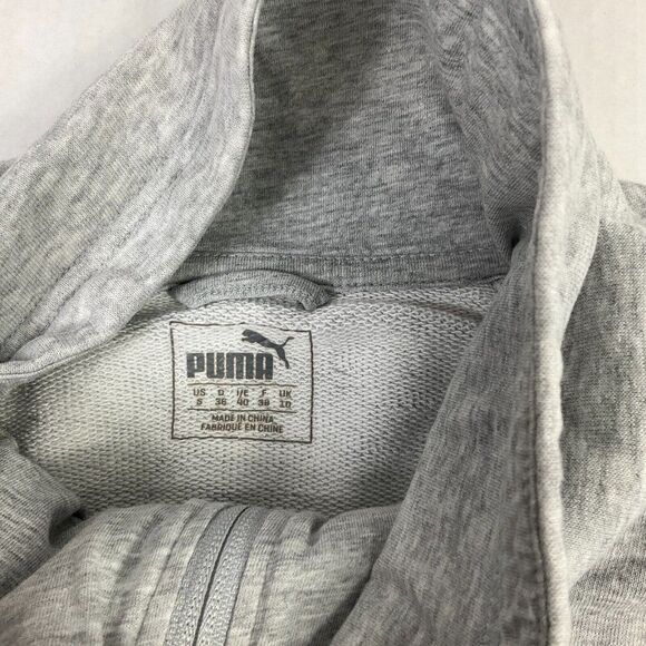 Puma Womens Gray Sporty Funnel Neck Full Zip Sweatshirt Jacket Long Sleeve Small - Picture 12 of 12
